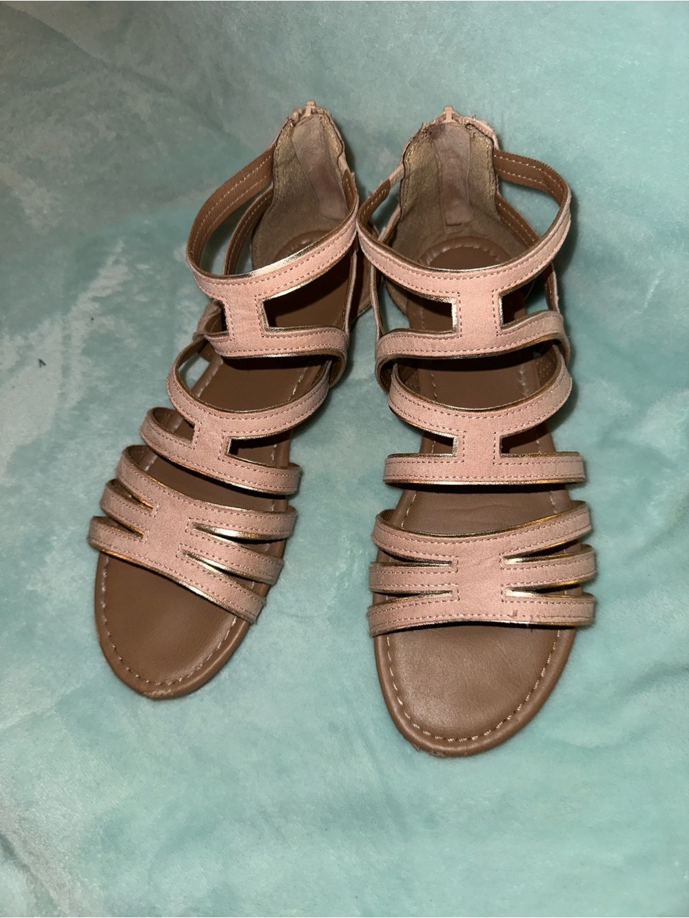Women's Pink Strappy Gladiator Sandals - Casual Comfort